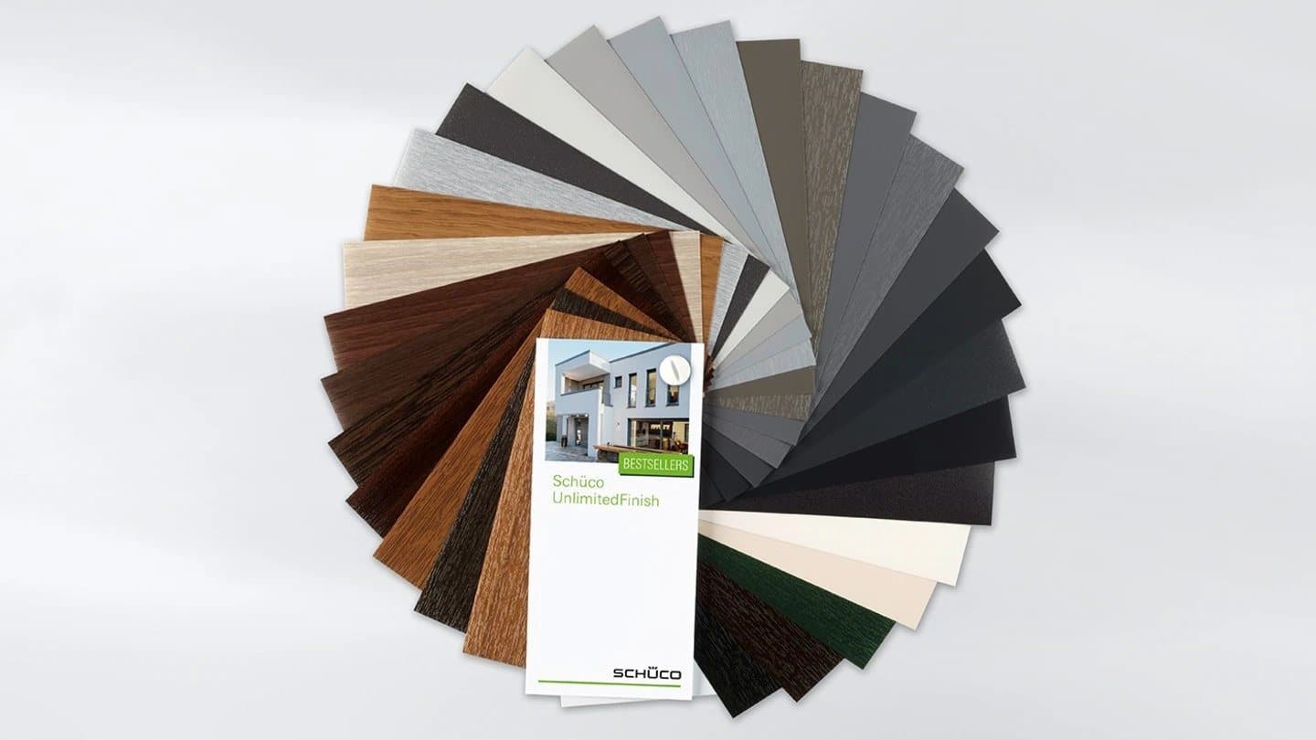 Nuancier des couleurs et décors de profilés PVC Schüco