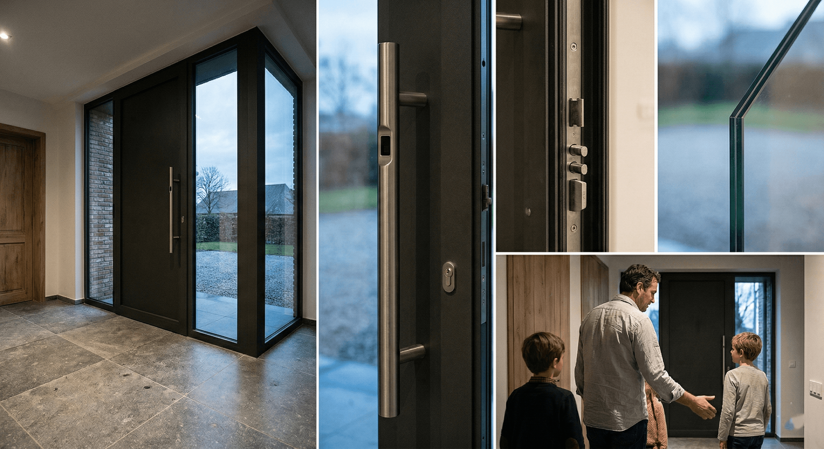 Porte d'entrée renforcée avec serrure multipoints