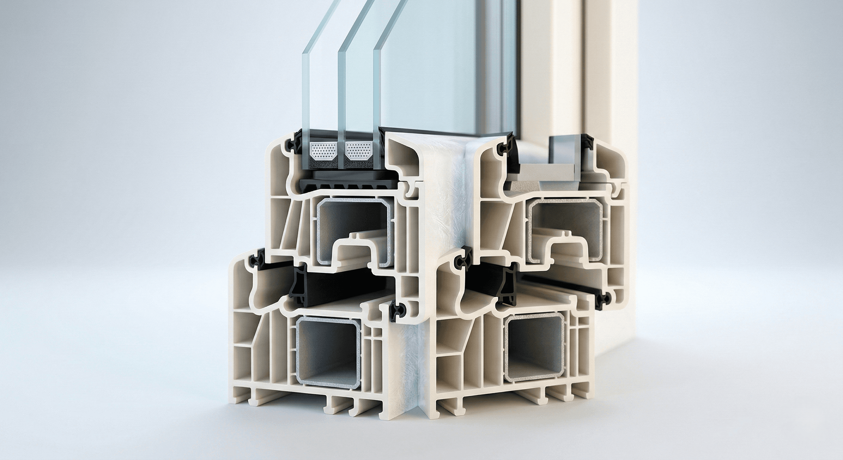 Châssis PVC haute performance installés sur une façade rénovée